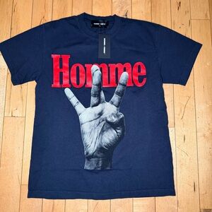 Homme + Femme Twisted Fingers Tee Black & Red Msrp $120 Men’s S